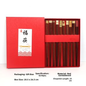 Retro Chinese Chicken-Wing Wood Chopsticks for Individual Use 10 Pairs