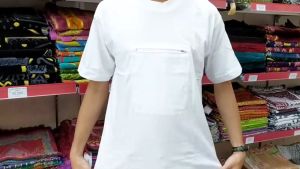Kaos Haji Pria Bahan 100% Katun Combed Merk Tosca Perlengkapan Haji dan Umroh