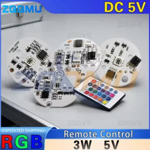 1PCS DC5V Low Voltage LED RGB Light Board 16 Colors Gradient Round Lamp Module With Remote USB DIY Night Ambient Lighting Strip