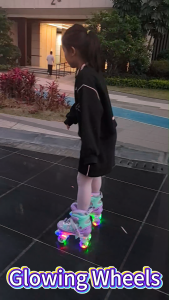 Kids Roller Skates✨Roller skates for kidsAdjustable skating shoes 7 - color LED wheelsbreathable and not stuffy.Roller Skate With 4 WheelTwo colors to choose from beautiful mermaid pattern