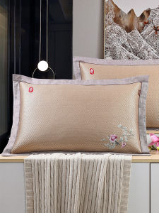 Laanxin Summer Ice Vine Cool Mat Pillowcase Pair Washable Double Person Ice Cool Pillowcase Double Sided Ice Silk Pillow Core Case