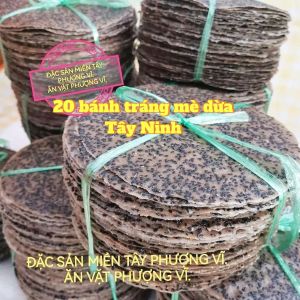 20 bánh tráng mè đen nước cốt dừa Tây Ninh.