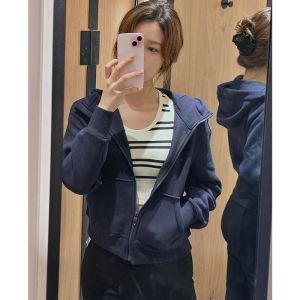 SUHUIQIAN | Slim Hooded Cardigan Jacket Grey Short Female