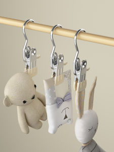 Multi-Functional Metal Stainless Steel Hat Skirt Clip with Hook Clothesline Clamp Seamless Underwear Hanger Single Clip