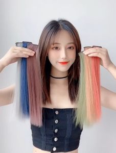 แฮร์พีชไฮไลท์ กิ๊บติดผม แฮร์พีชช่อไฮไลท์ วิกผมผู้หญิง กิ๊บไฮไลท์ผม ผมปลอม ช่อไฮไลท์ วิกผมปลอม แฮร์พีชช่อผมยาว วิกผมสีผู้หญิง แบบกิ๊บ