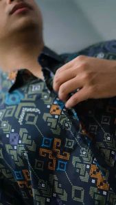 DGM Fashion - Kemeja Batik Pria Lengan Pendek Songket / Kemeja Tribal 6130