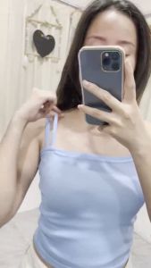 Tank Top Bra / Inner Kaos Tangtop Tali Spagetti / Tengtop Kotak Tali Double Coklat