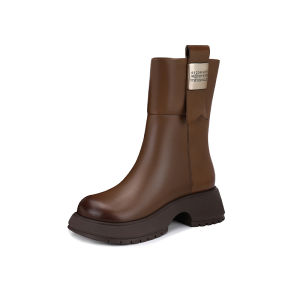 JESSICA SOPHIA | Brown Versatile Stylish Waterproof Warm Mid-Calf Boots