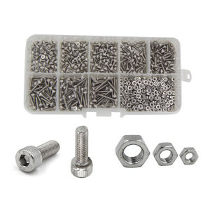 M1.6 M2 M2.5 M3 M4 DIN912/GB70 304 Stainless Steel Hex Socket Cap Head Screws & Nuts Assorted Kit