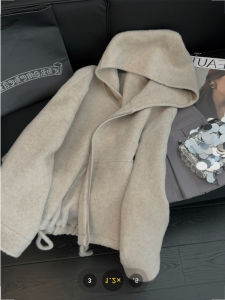 LPQFC | Áo Khoác Nữ Đôi Mặt Thời Trang Hooded Phong Cách Ấm Áp Dáng Rộng Ôm