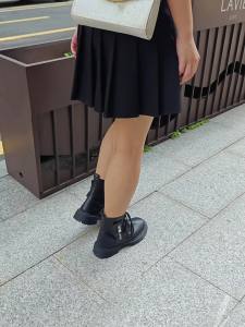 Falimottype)Size35-40 Womens Casual Thick Bottom British Style Tall Short Boots Retro Versatile Coarse Heel Boots