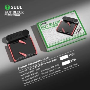 2UUL PH11 Hot Block Preheater 240W PCB Heating Plate for Mobile Phone Motherboard Delamination with Sliding Clamp Repair Tool