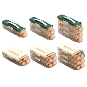 Welcomehome Fridge Egg Dispenser 1/2/3 Layer Automatic Rolling Egg Tray Organizer Rolling Eggs Storage Tray for Kitchen Dining Table
