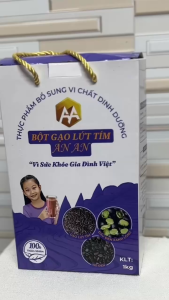 bột gạo lứt tím ( hộp 1kg bột gạo lứt tím đậu đen xanh lòng mè đen ) thức uống giàu vitamin và khoáng chất