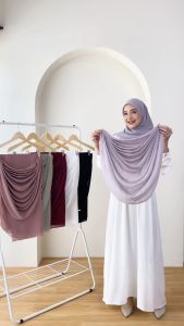 Naisha - Drapery Hijab Malay | Drapery Hijab Instant Malay | Drapery Hijab Set | Layer Hijab Syari