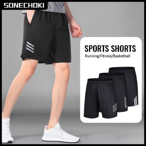 New Summer Running Shorts Men Striped Printing Loose Basketball Sport Gym Breathable Shorts Fitness Training Workout Bottom Male