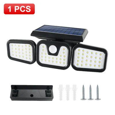 3 Head Solar Lights Outdoor Waterproof Motion Sensor Light 300° Illumination Led Solar Flood Lights Wall Lamp Garden Yard Patio