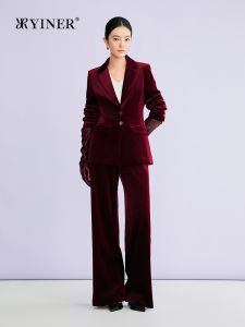 Business Casual S-Shaped Notch Collar Velvet Ribbed Jacket