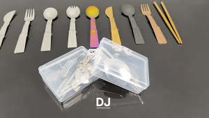 3pcs 304 Stainless Steel Foldable Tableware Kit With Foldable Spoon/Foldable Fork/Foldable Chopsticks For Outdoor Trips