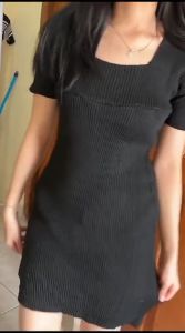 BestStore - Dress Bodycon Midi / Dress Kasual / Midi Dress Kekinian / Dress Hitam Formal / Midi