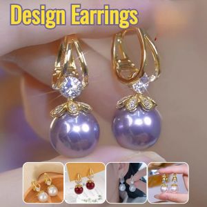 【紫气东来】Sterling Silver French Purple Pearl Toffee Earrings Female High-End French Light Luxury Senior Sense Of 2025 New Earrings Stud Earrings纯银珍珠耳环
