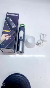 1500LM Long Distance 600M White Laser Flashlight USB-C Rechargeable Zoom Portable Spotlights Camping