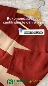 Kirana Dress Cringkle / Midi Dress Gamis Crinkle Airflow Premium Polos
