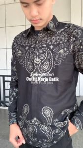 BATIK PUTRA JAWA Motif Arjuna Kemeja Batik Pria Slimfit Premium Bahan Katun Lapis Furing