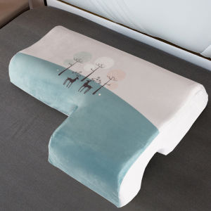 หมอนคู่รักแบบชิ้นเดียวไม่กดทับมือป้องกันการบีบอัดหมอนรองคอผ้าฝ้ายเมมโมรี่โฟมแขนหมอนคู่สำหรับคู่รักแฟนหนุ่ม