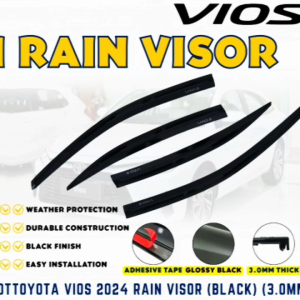 OCAS VIOS 2024 RAIN VISOR (BLACK) (3.0MM) (12346)