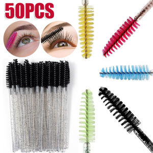 [Charming women] 50Pcs Crystal Rod Eyelash Brush Glitter Handle Makeup Brushes Mascara Applicator Eyes Makeup Tool