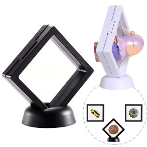 Floating display box with base transparent film display box challenge coins specimens jewelry display and storage