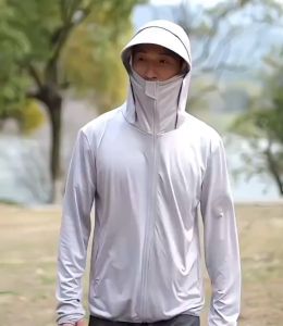 เสื้อคลุมกันยูวีผู้ชาย เสื้อกันแดด เสื้อคลุมกันแดด ปิดหน้าได้ มีซิป กันแสง UV ระบายอากาศดี แห้งเร็ว ผ้านุ่มน