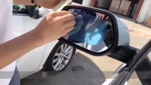 2pcs ฟิล์มกันน้ำ สิต๊กเกอร์กันฝน กันฝ้าหมอก ฟิล์มกระจกมองหลัง สำหรับติดกระจกมองข้างทั้ง ฟิล์มกันฝน