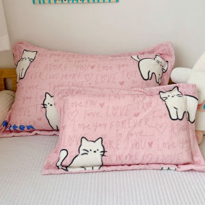 Winter Childrens Pillowcases 30x50 Cartoon Nursery Baby Coral Fleece Milk Velvet Pillowcases 40x60 Core Cover Washable