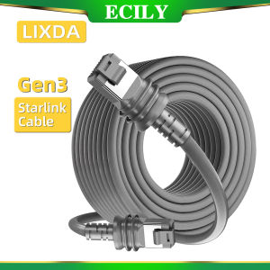 GEN3สายพ่วง V3สายข้อมูลเจนเนอเรชันที่สามสายเคเบิลเชื่อมต่อสื่อสารแบบหุ้มฉนวนสองชั้น10/23/46ม. สาย V3มาตรฐานทดแทนดาวเทียมสำหรับสายพ่วงดาวเทียม Starlink สี่เหลี่ยม Gen3 Starlink
