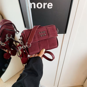 Elegant Red Wine Color Bridal Handbag Womens New 2025 Lightweight Luxury Unique Design High-End Crossbody Bag Fashionable