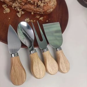 READY STOCK🌶️OAK Handle Cheese Butter Spatula Cream Cheese Stainless Steel Knife alatan dapur