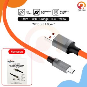 [RO ACC] NANVAN NVN-KD55 USB KABEL DATA SILIKON CHARGER HP MICRO / TYPE TIPE C FAST CHARGING