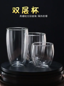 Premium Double Wall Glass Teacup Heat Resistant Borosilicate Coffee Cup Juice Milk Mug