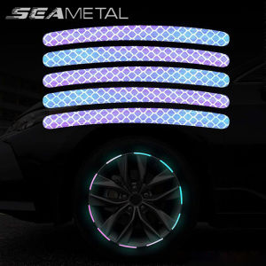 SEAMETAL 20/40pcs Car Reflective Sticker Wheel Reflector Decoration Wraning Tape for Car Motorcycle
