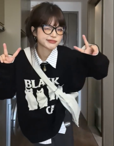 เสื้อสเวตเตอร์ถักคอวีทรงหลวมสไตล์ย้อนยุคสำหรับผู้หญิง ฤดูใบไม้ร่วง/ฤดูหนาว 2025 เสื้อชั้นในสเวตเตอร์ถักแบบหนาสำหรับผู้หญิง