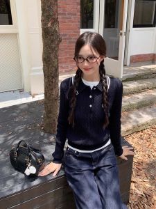 Áo Thun Dài Tay Màu Trơn Dáng Ôm Ngắn Cho Nữ Mùa Thu Phong Cách Mới Mặc Trong Quần Áo Công Sở Thường Ngày Bằng Cotton