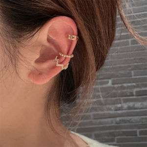 ต่างหูแบบคล้องหูสำหรับผู้หญิง ชุดสามชิ้น ดีไซน์เก๋ไก๋ ไม่ต้องเจาะหู ต่างหูแบบคล้องหูสไตล์เกาหลี โลหะผสม