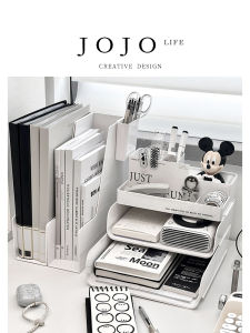 Multi-Layer File Storage Box Bookshelf Desktop Organizer Mr. Grocerys PD. Utility Plastic File Stand Display Case