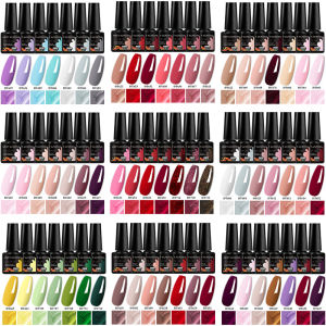 7pcs Gel Nail Polish Set HEMA Free 7.3ml Red Pink Winter Colors Semi Permanent Soak Off UV Gel Varnish Nail Art Decoration DIY