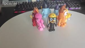 Bluey And Bingo Family Series Anime Action Figure Model Cartoon Mini PVC Dolls Ornaments Children Birthday Decoration Toys Gift