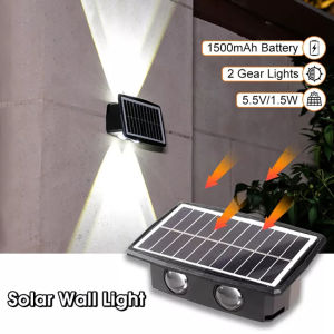 Vimite New Strong Brightness 4/6 LED Solar Wall Light Outdoor Waterproof Automatic Sensor Spotlight Garden Decor Lamp for Balcony Courtyard Outdoor Lighting Lampu solar dinding 太阳能壁灯