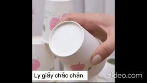 Set 50 cốc giấy dùng 1 lần 250ml - Ly giấy du lịch tự phân hủy tiện lợi nhỏ gọn dễ sử dụng thân thiện môi trường