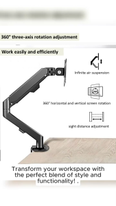 Single Computer Desk Monitor Arm Height Adjustable Gas Spring Stand for 17-32 Inch Monitors Black SG Ready Stock
